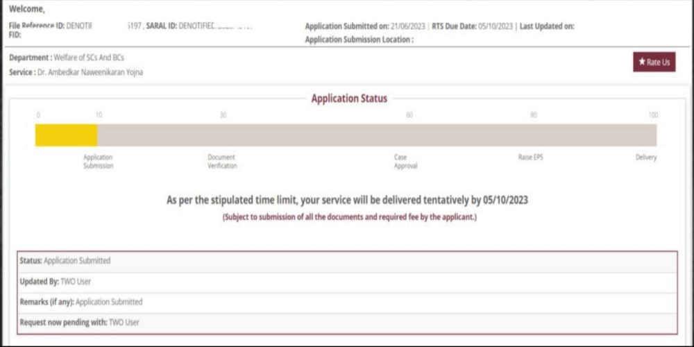 ambedkar awas yojana gujarat application status