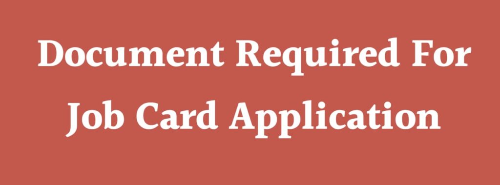 Documents Required For Job Card Application